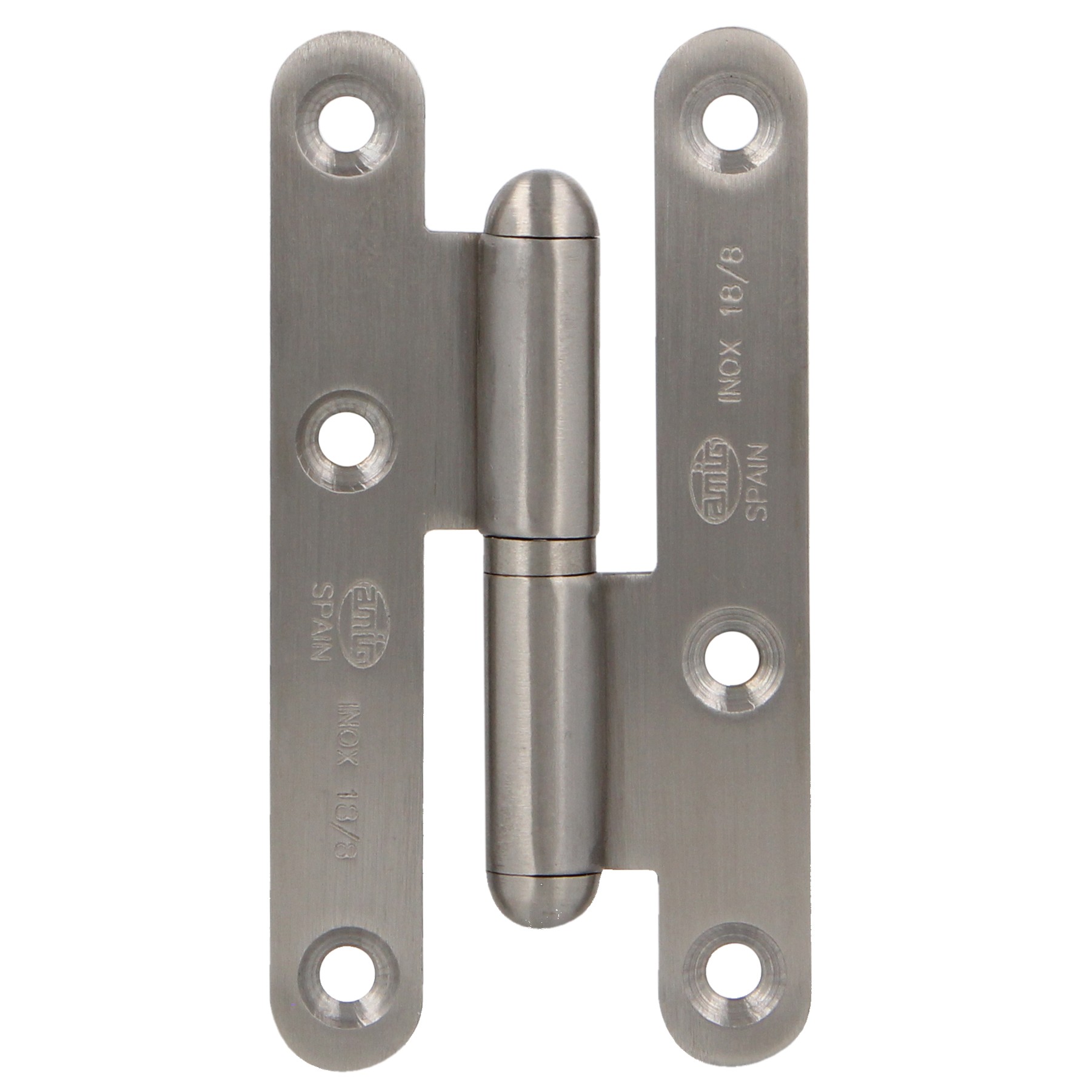 AMIG 2515 | Pernio  405 | 100 x 58 x 2 mm | Acero inoxidable 18/8 | Mate - Derecha